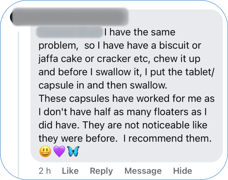 Collected customer screenshot; names and profile photos blurred. Readable excerpt follows.