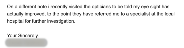 Collected customer screenshot; names and profile photos blurred. Readable excerpt follows.